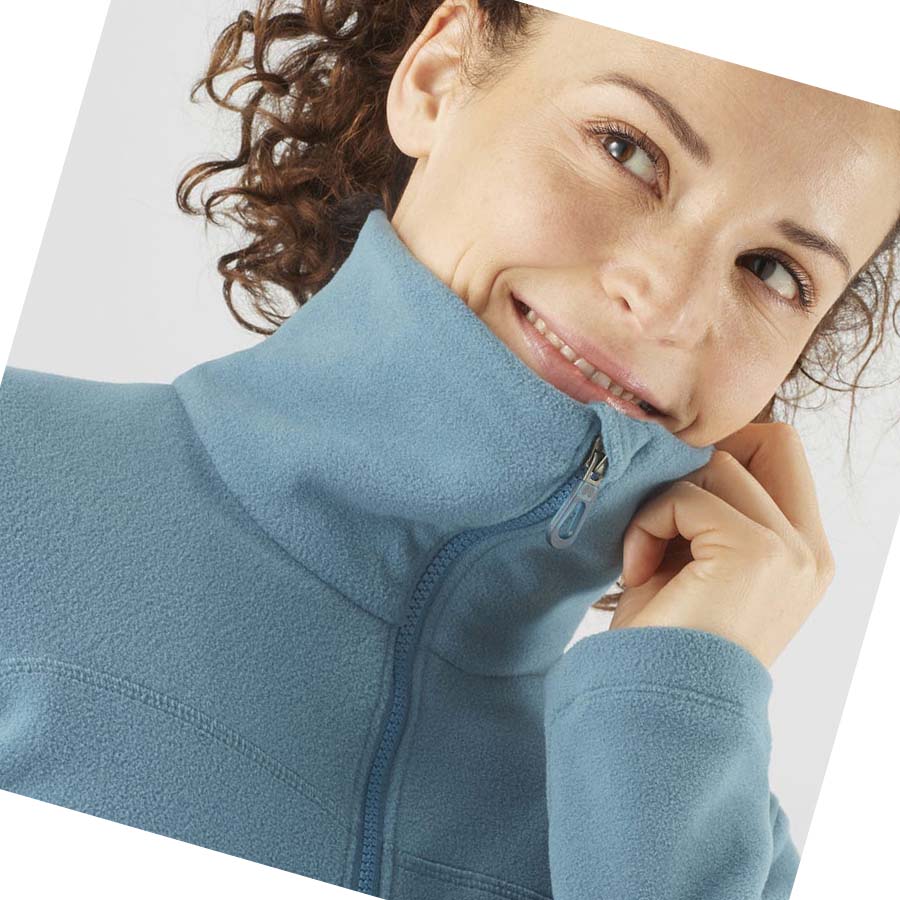 Sudadera Con Capucha Salomon ESSENTIAL COSY FLEECE Mujer Azules | MX 2514HAP